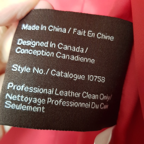 Danier Red Leather Jacket with Ruffle, S - Picture 7 of 11